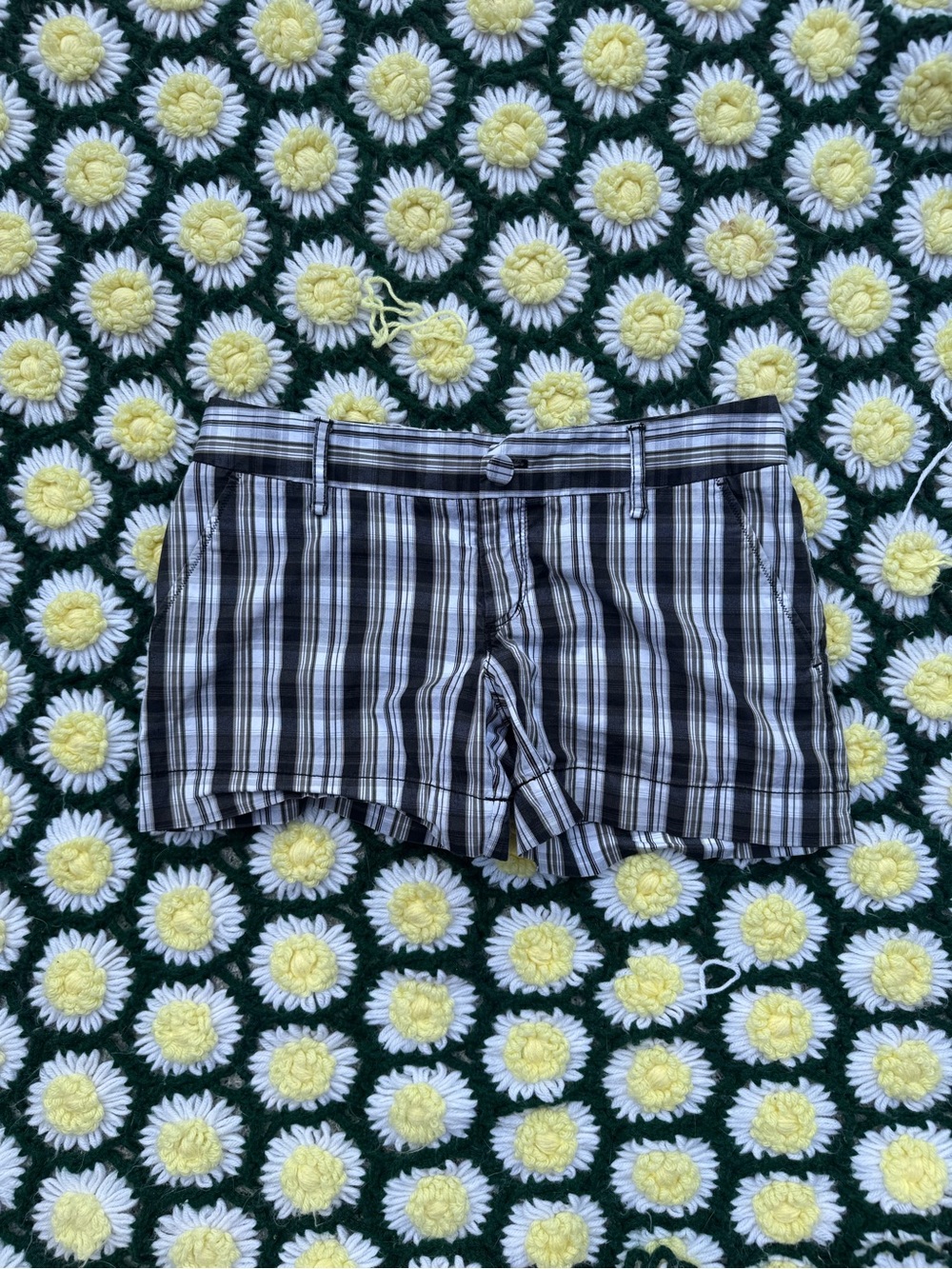 Jacob Black and White Plaid Cargo Shorts
